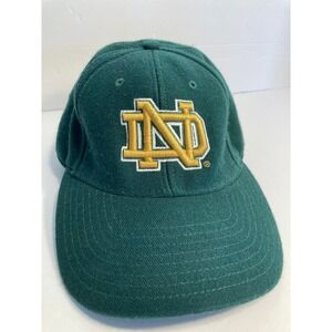 Notre Dame Cap Hat Green Wool Blend Embroidered Adjustable Fighting Irish